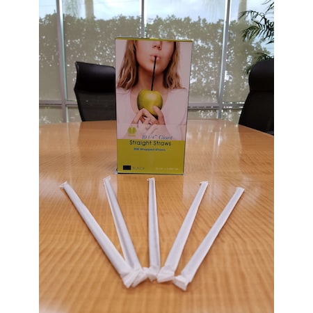 Goldmax Goldmax Wrapped 10.25" Giant Black Straw, PK3000 39211